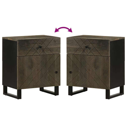 Bedside Cabinet Black 50x33x60 cm Solid Wood Mango
