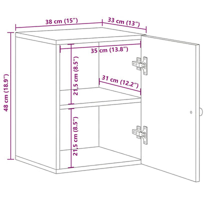 Wall-mounted Bathroom Cabinet Black 38x33x48 cm Solid Wood Mango