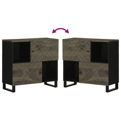 Sideboard Black 80x33x75 cm Solid Wood Mango