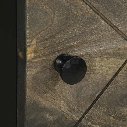 Highboard Black 40x33x110 cm Solid Wood Mango