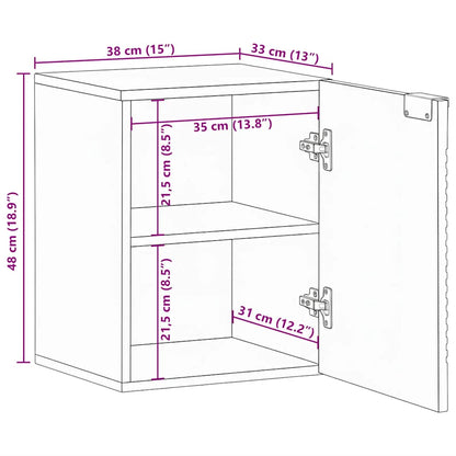 Bathroom Hanging Cabinet Brown 38x33.5x48 cm Solid Wood Mango