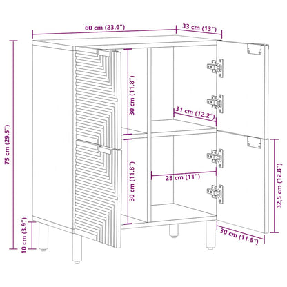 Sideboard Brown 60x33x75 cm Solid Wood Mango