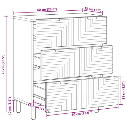 Sideboard 60x33x75 cm Solid Wood Acacia