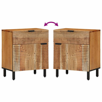 Bed Cabinet Brown 50 x 33 x 60 cm Solid Acacia Wood