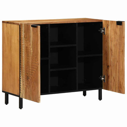 Sideboard with Shelf Brown 90 x 33 x 75 cm Solid Mango Wood