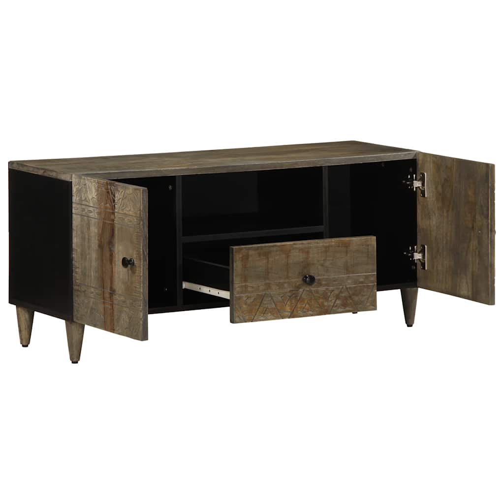 TV Cabinet Light Grey 105x33.5x46 cm Solid Wood Mango