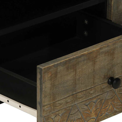 TV Cabinet Light Grey 105x33.5x46 cm Solid Wood Mango