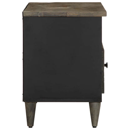 TV Cabinet Black 80x33x46 cm Solid Wood Mango