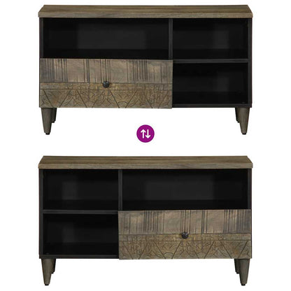 TV Cabinet Black 80x33x46 cm Solid Wood Mango