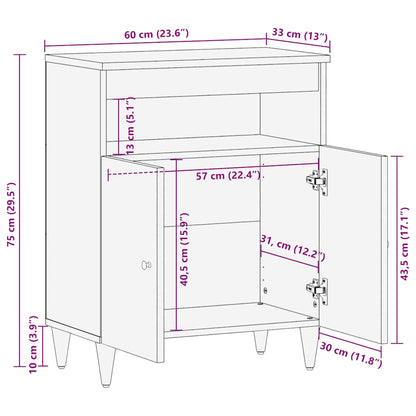 Sideboard 60x33x75 cm Solid Wood Mango