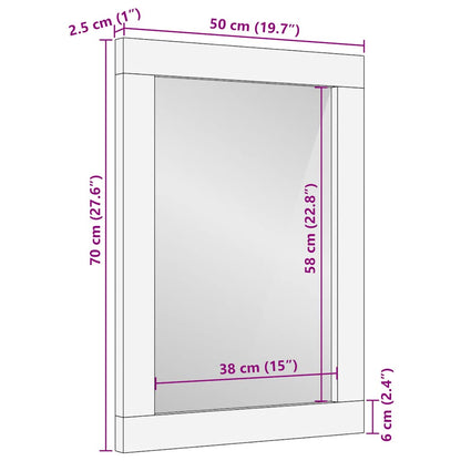 Bathroom Mirror 50x2,5x70 cm Solid Wood Mango