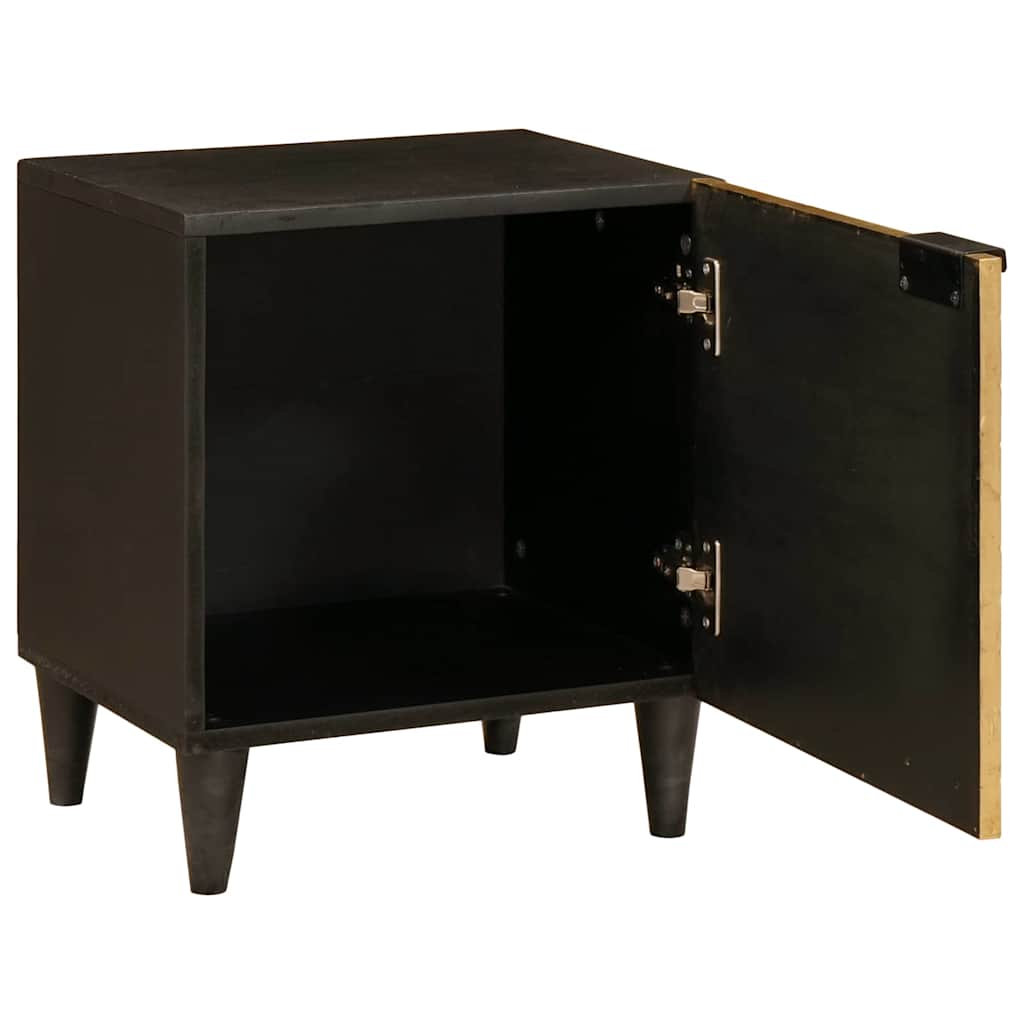 Bedside Cabinet Black and Gold 40 x 33 x 46 cm Engineered Wood