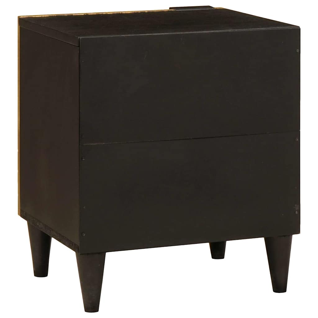 Bedside Cabinet Black and Gold 40 x 33 x 46 cm Engineered Wood