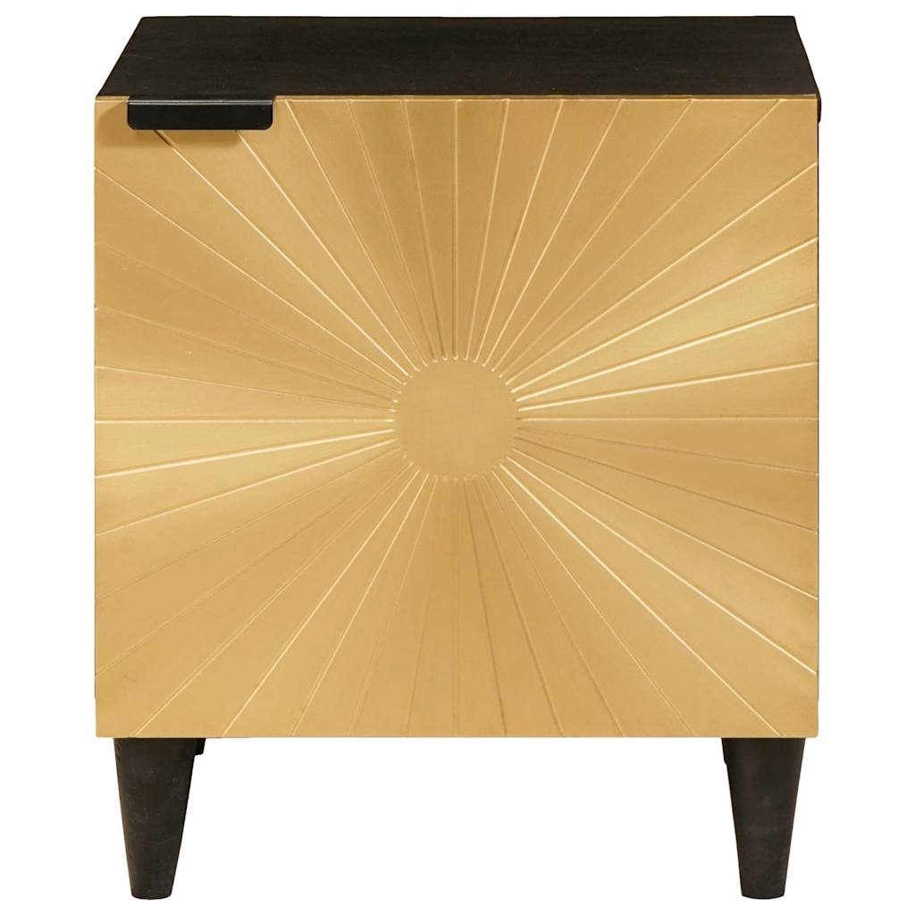 Bedside Cabinet Black and Gold 40 x 33 x 46 cm Engineered Wood