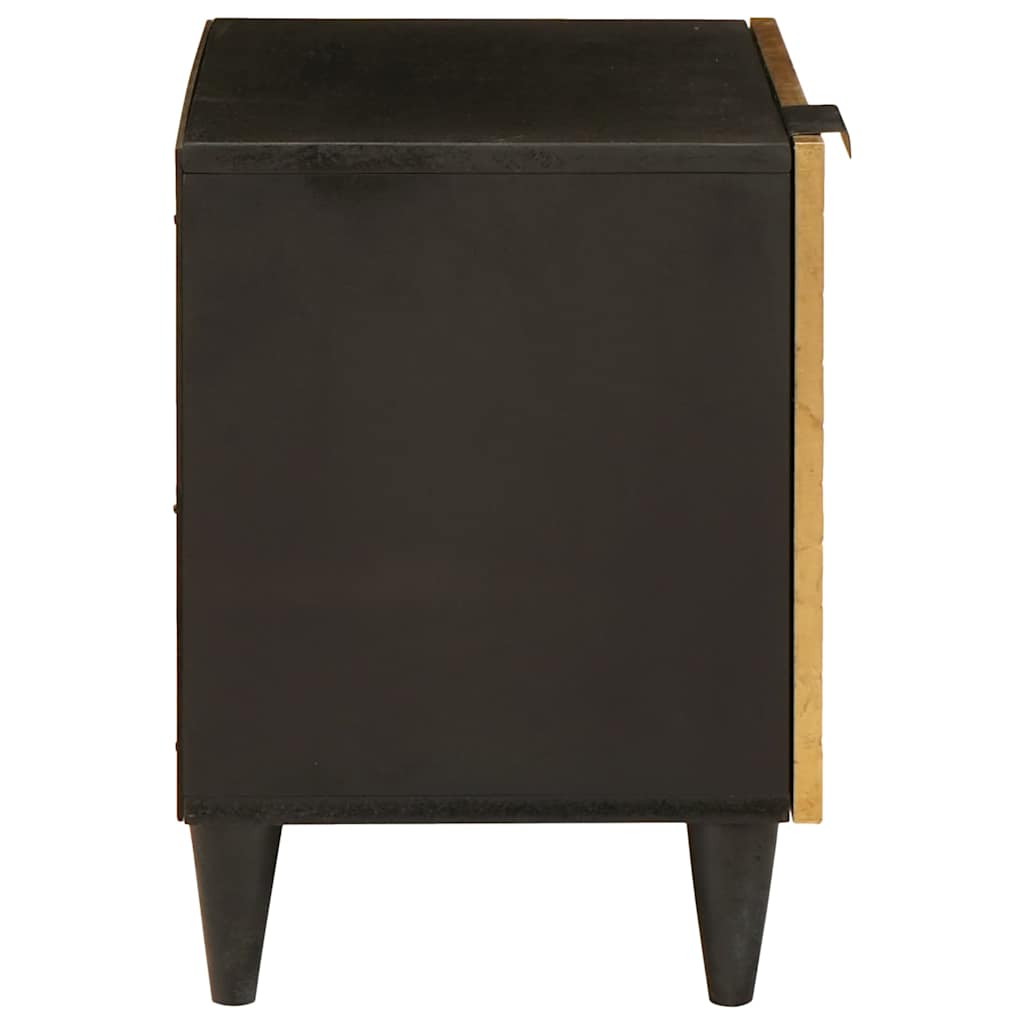 Bedside Cabinet Black and Gold 40 x 33 x 46 cm Engineered Wood