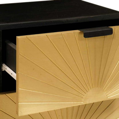 Bedside Cabinet 2 pcs Black and Gold 40 x 33 x 46 cm