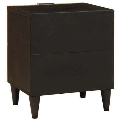 Bedside Cabinet 2 pcs Black and Gold 40 x 33 x 46 cm