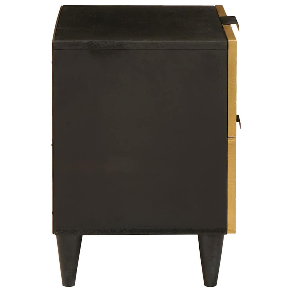 Bedside Cabinet 2 pcs Black and Gold 40 x 33 x 46 cm