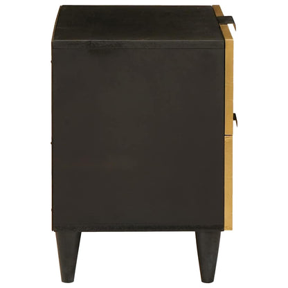 Bedside Cabinet 2 pcs Black and Gold 40 x 33 x 46 cm
