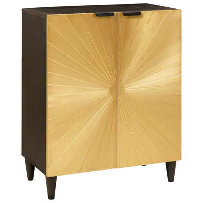 Sideboard Black and Gold 60 x 33 x 75 cm Solid Mango Wood