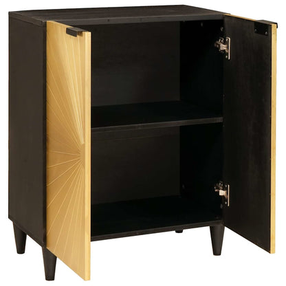 Sideboard Black and Gold 60 x 33 x 75 cm Solid Mango Wood
