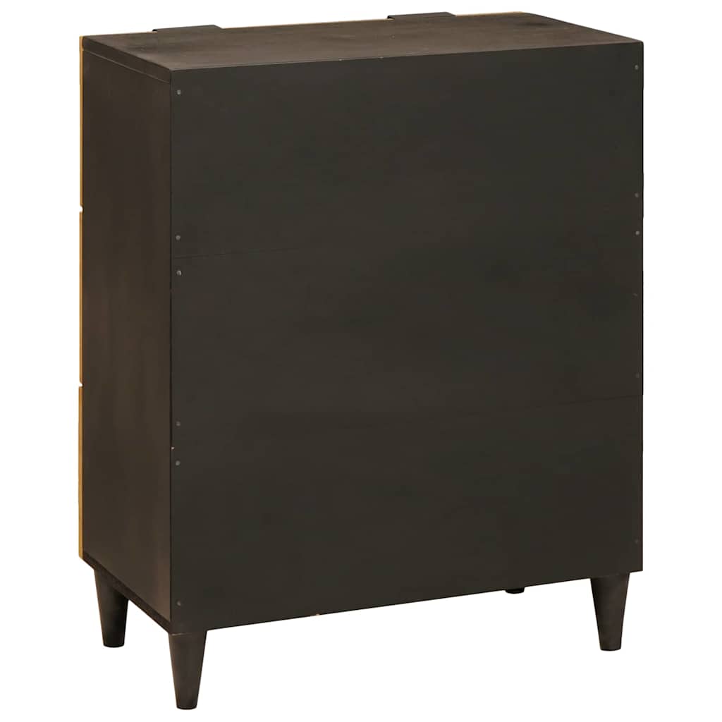 Sideboard Black and Gold 60 x 33 x 75 cm Solid Mango Wood