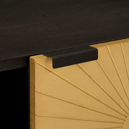 Coffee Table Black and Gold 80 x 50 x 40 cm Engineered Wood