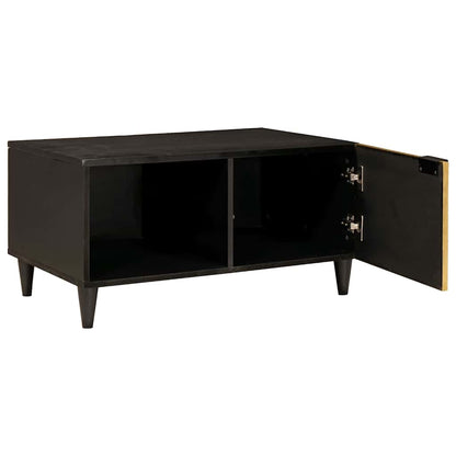 Coffee Table Black and Gold 80 x 50 x 40 cm Engineered Wood