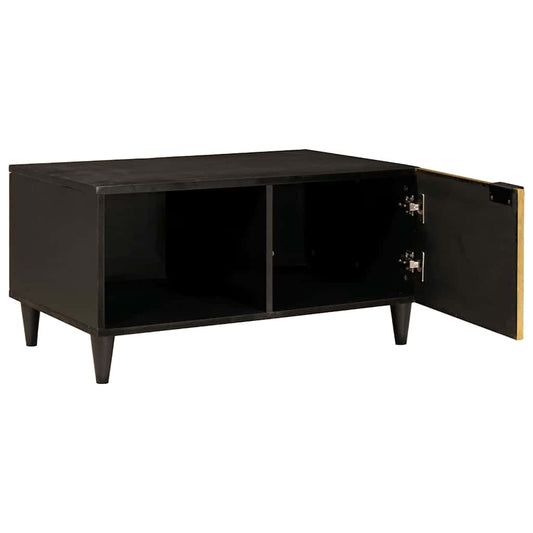 Coffee Table Black and Gold 80 x 50 x 40 cm Engineered Wood