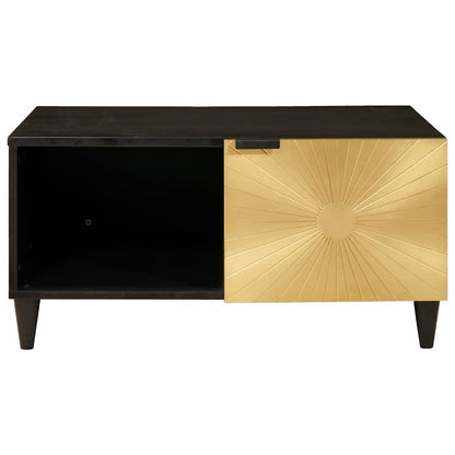 Coffee Table Black and Gold 80 x 50 x 40 cm Engineered Wood