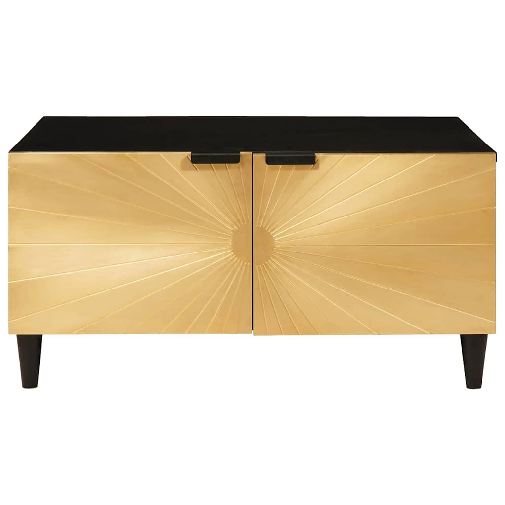 Coffee Table Black and Gold 80 x 50 x 40 cm Engineered Wood
