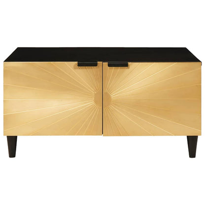 Coffee Table Black and Gold 80 x 50 x 40 cm Engineered Wood