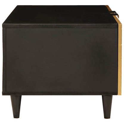 Coffee Table Black and Gold 80 x 50 x 40 cm Engineered Wood