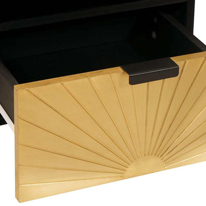 Bedside Cabinet Black and Gold 40 x 33 x 46 cm Engineered Wood
