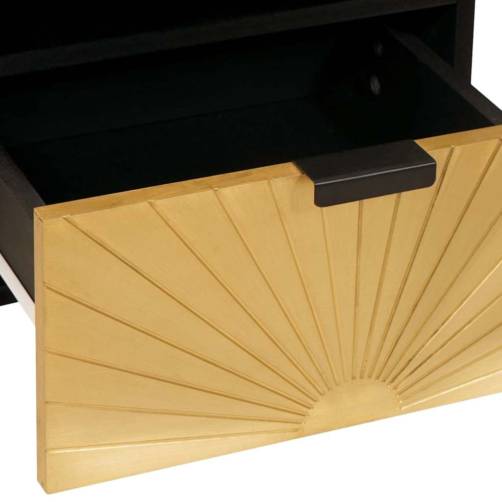 Bedside Cabinet 2 pcs Black and Gold 40 x 33 x 46 cm