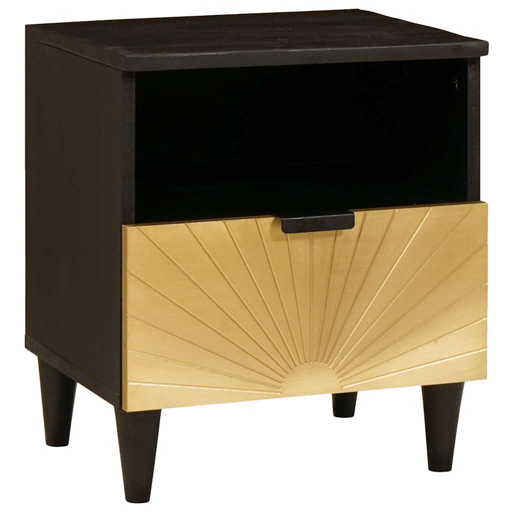 Bedside Cabinet 2 pcs Black and Gold 40 x 33 x 46 cm