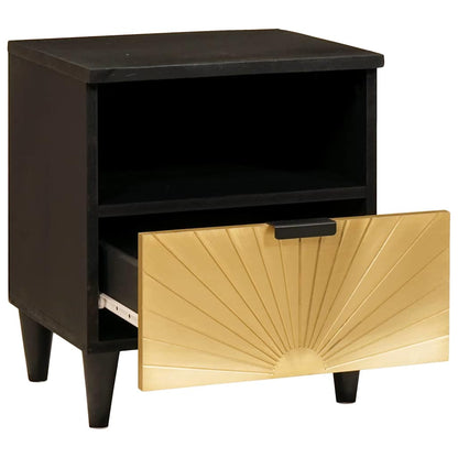 Bedside Cabinet 2 pcs Black and Gold 40 x 33 x 46 cm