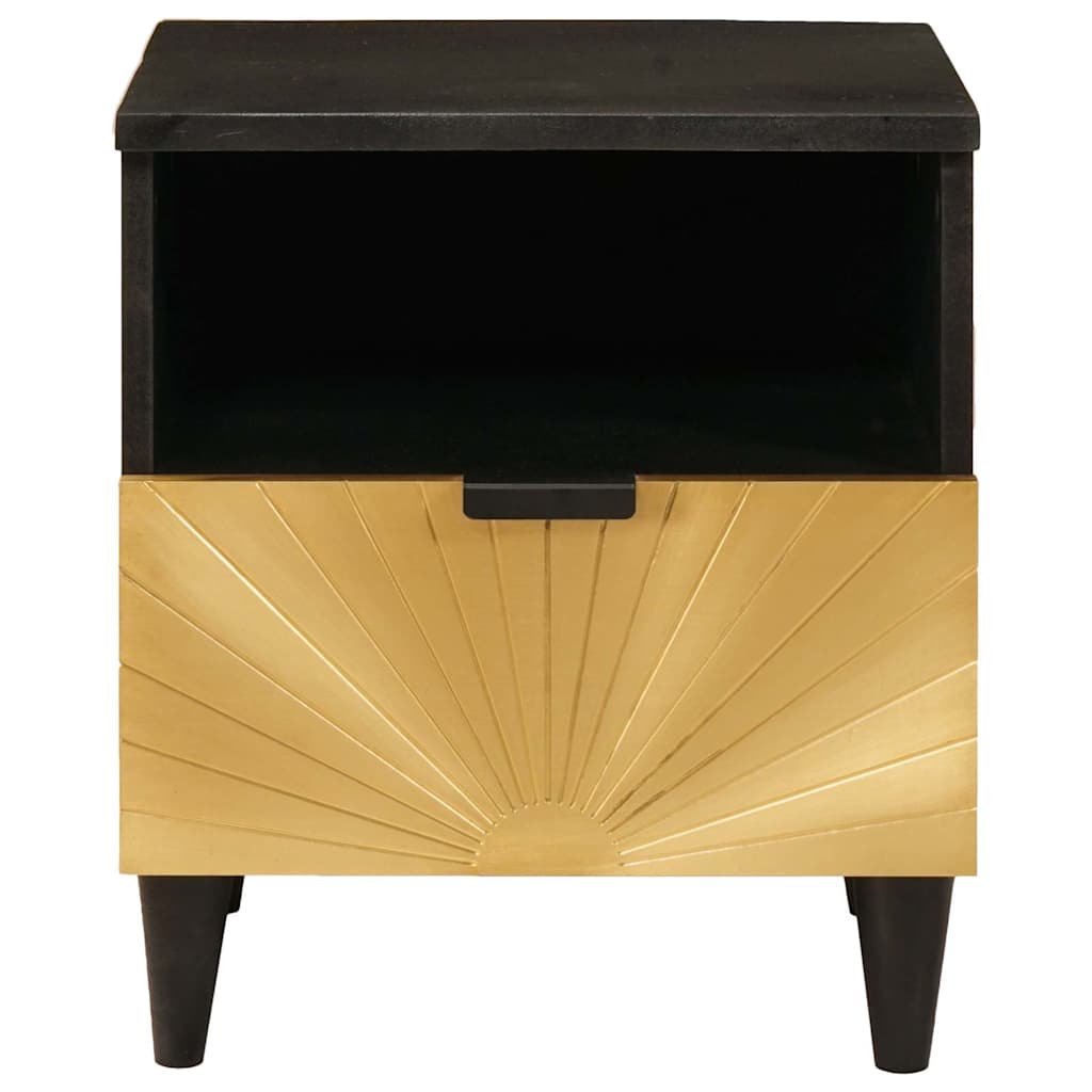 Bedside Cabinet 2 pcs Black and Gold 40 x 33 x 46 cm