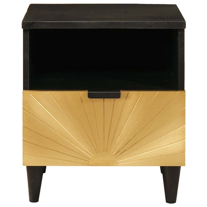 Bedside Cabinet 2 pcs Black and Gold 40 x 33 x 46 cm