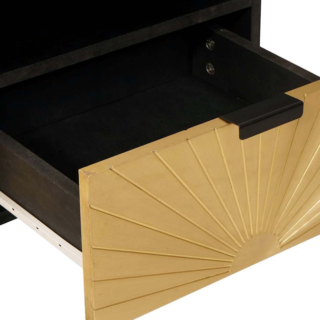 Coffee Table Black and Gold 40 x 33 x 46 cm Engineered Wood