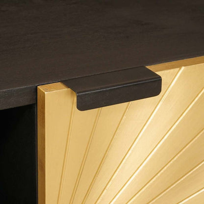TV Cabinet Black and Gold 80 x 33 x 46 cm Engineered wood