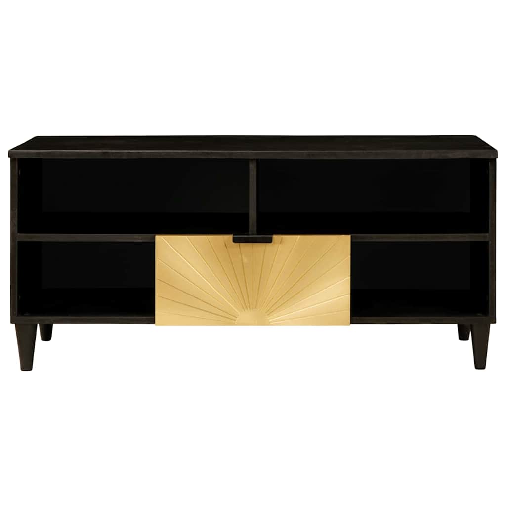 TV Cabinet Black and Gold 100 x 33 x 46 cm Engineered wood