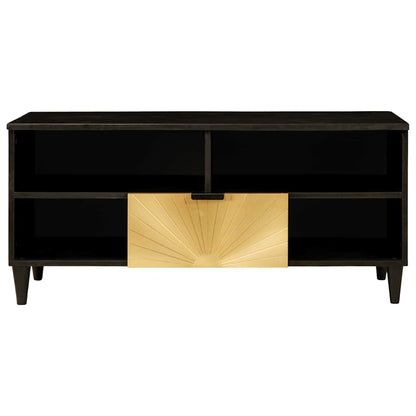 TV Cabinet Black and Gold 100 x 33 x 46 cm Engineered wood