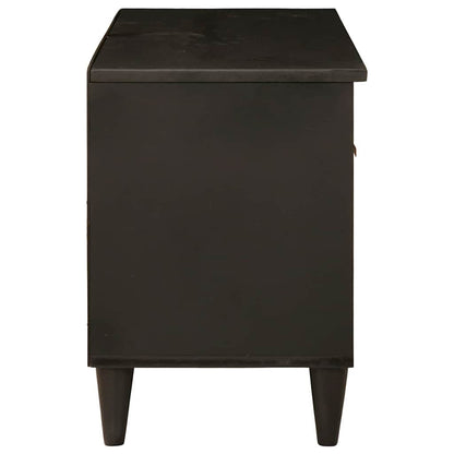 TV Cabinet Black and Gold 80 x 33 x 46 cm Engineered wood