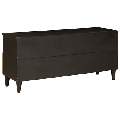 TV Cabinet Black and Gold 100 x 33 x 46 cm Engineered wood