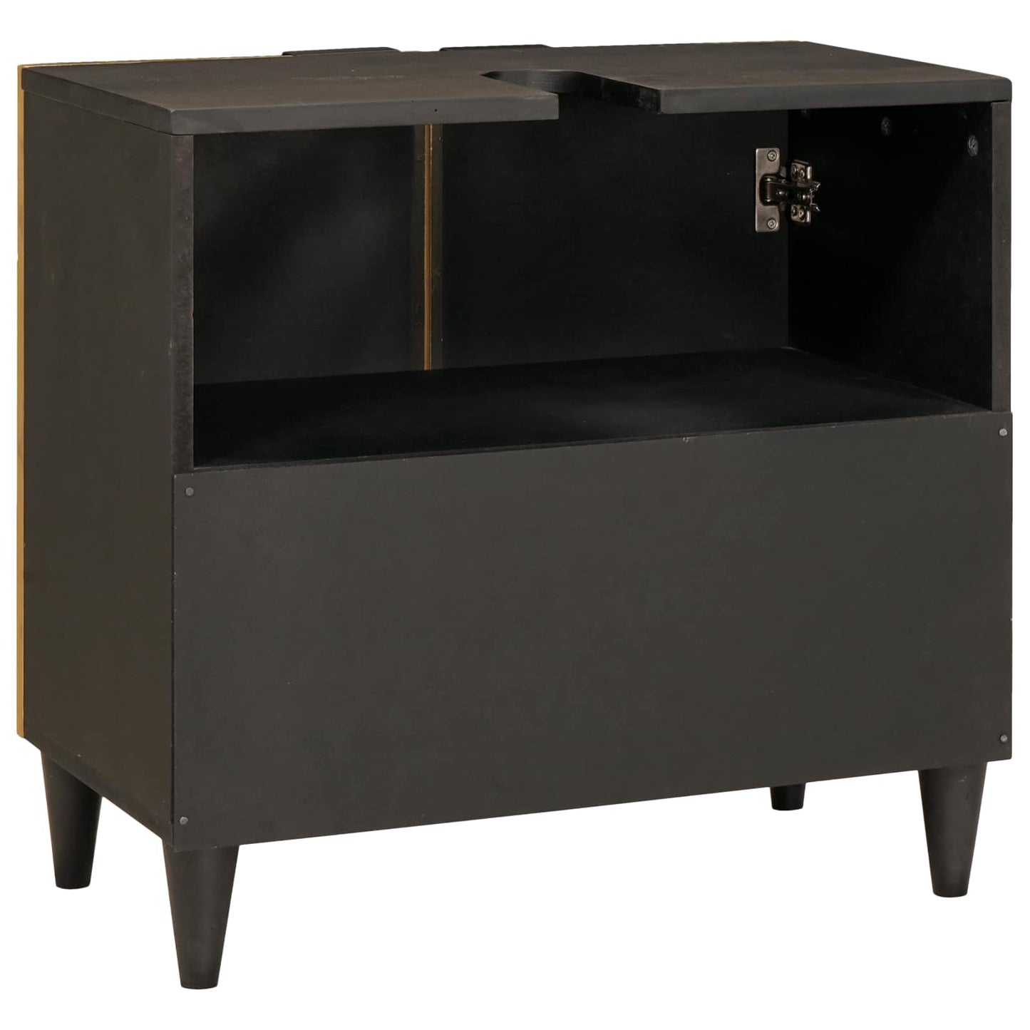 Sink cabinet Black and Gold 62 x 33 x 58 cm Solid Mango Wood