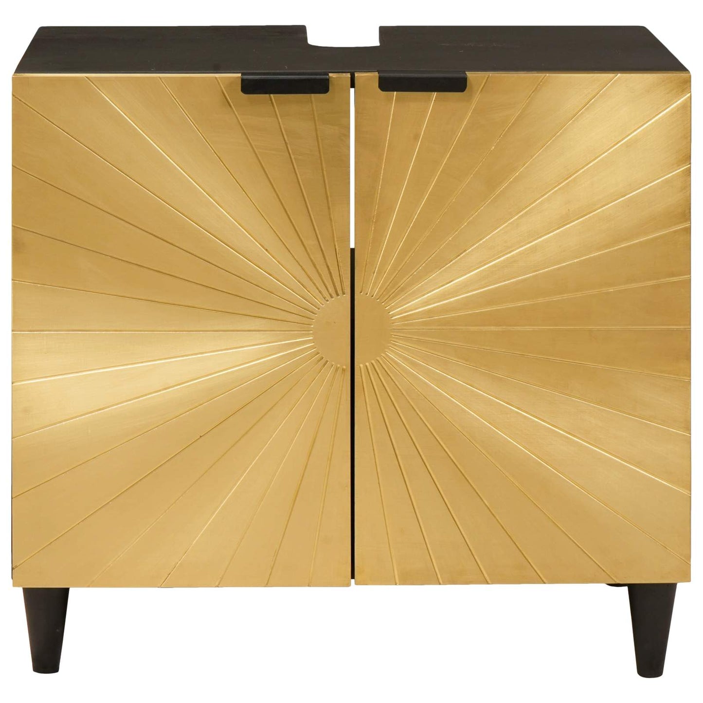 Sink cabinet Black and Gold 62 x 33 x 58 cm Solid Mango Wood