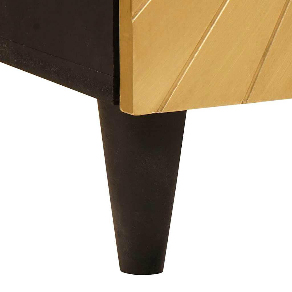 Bathroom Cabinet with Drawer Black and Gold 38 x 33 x 160 cm