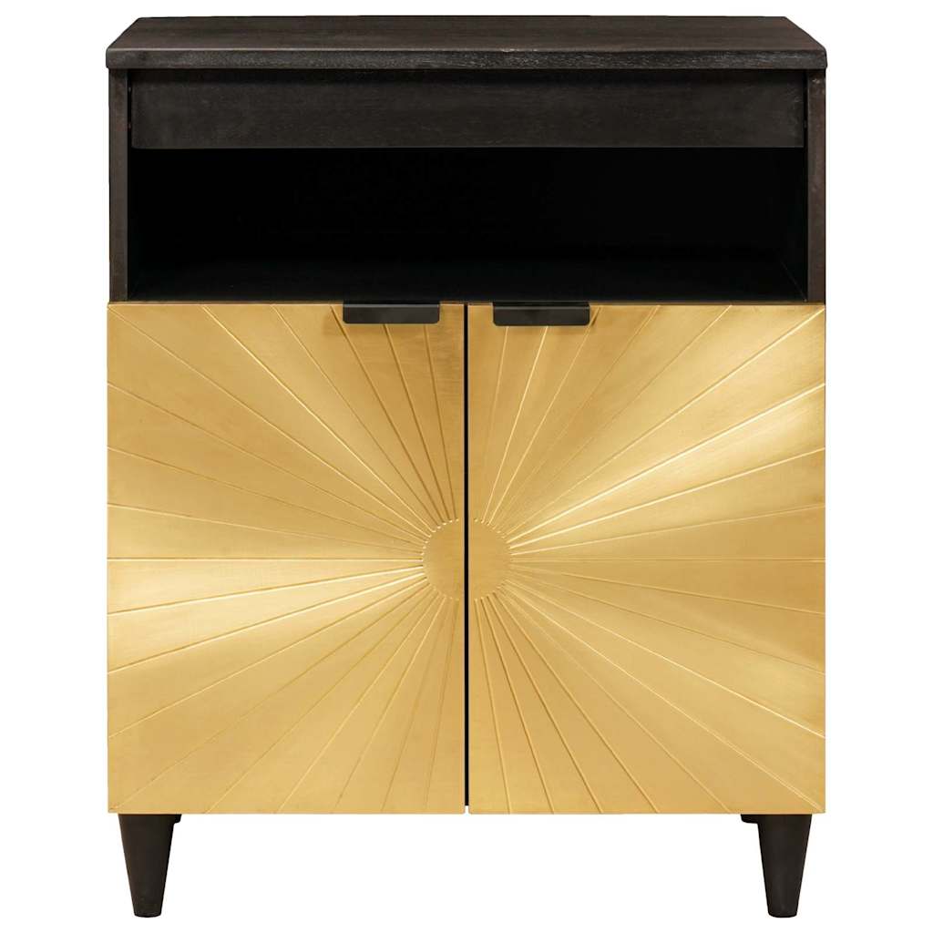Sideboard Black and Gold 60 x 33 x 75 cm Solid Mango Wood