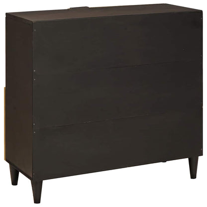 Side Cabinet Black and Gold 80 x 33.5 x 75 cm Solid Mango Wood